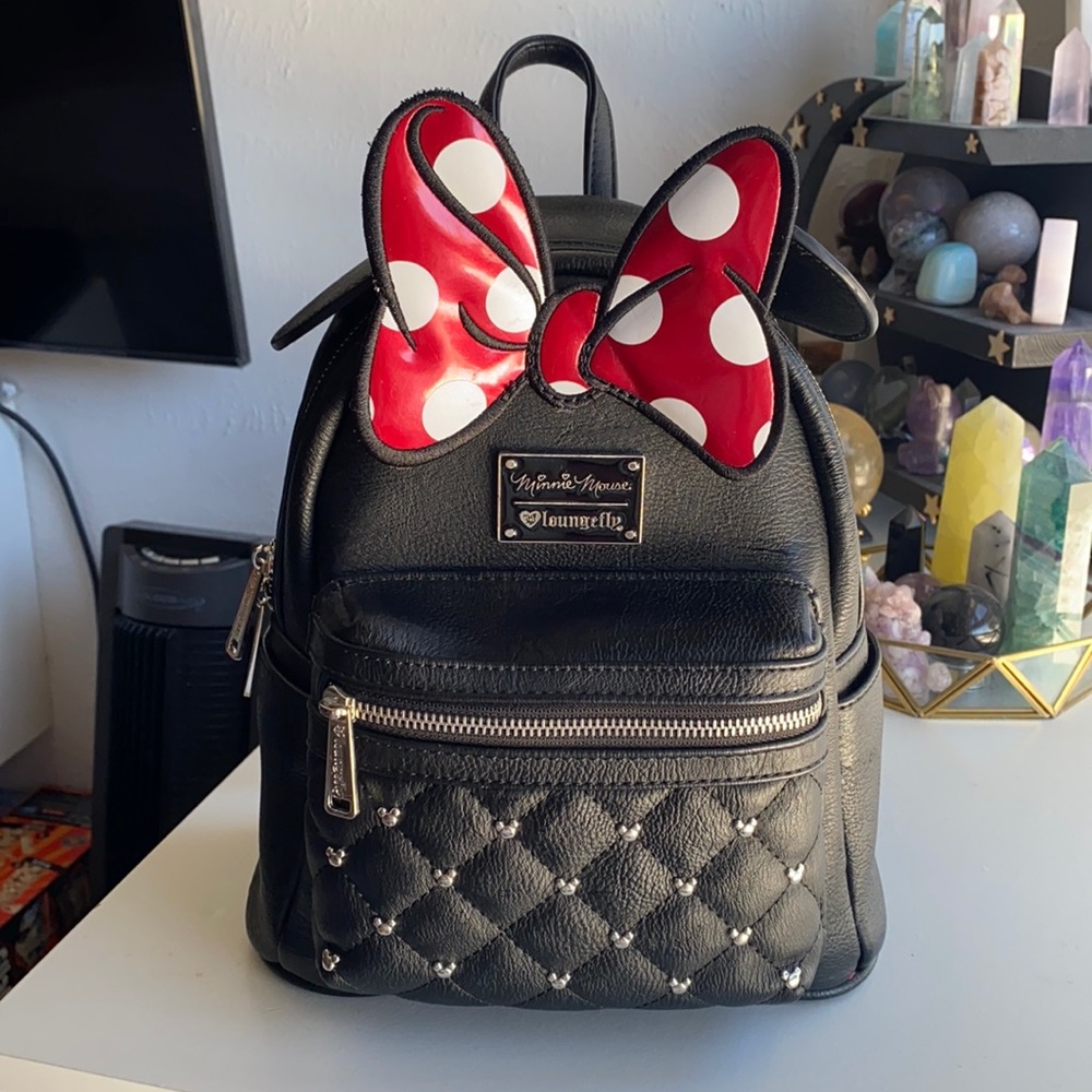 Disney Minnie Mouse Bow Faux Leather Backpack